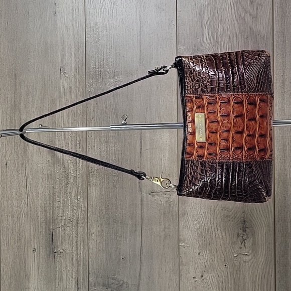 Brahmin Handbags - 🤎🖤Brahmin Brown and Cognac Croc-Embossed Shoulder Bag🤎🖤